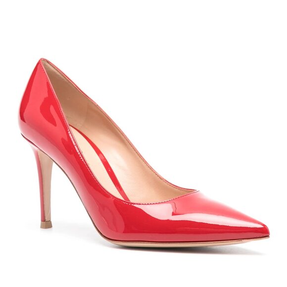 New Gianvito Rossi 105mm Red Patent Pumps 8 US/38 IT New In Box - Picture 2 of 4